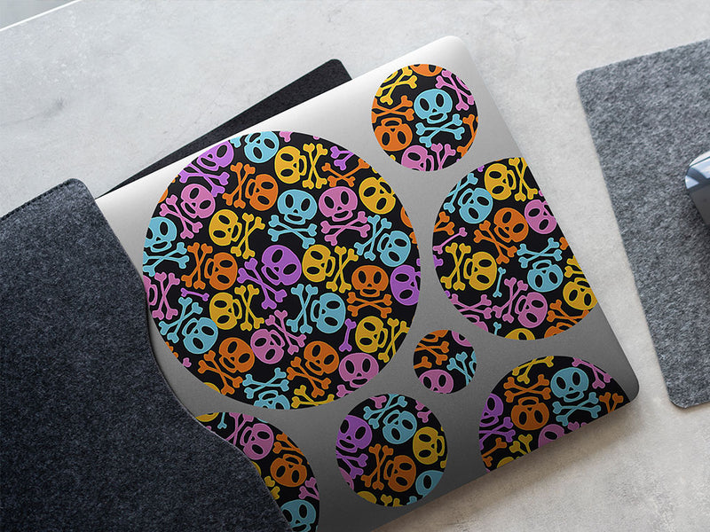 danger ahead skull and bones DIY Laptop Stickers