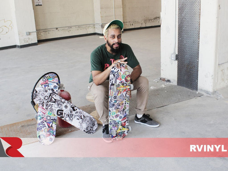Rwraps™ Sticker Bomb Skateboard Skater Wraps