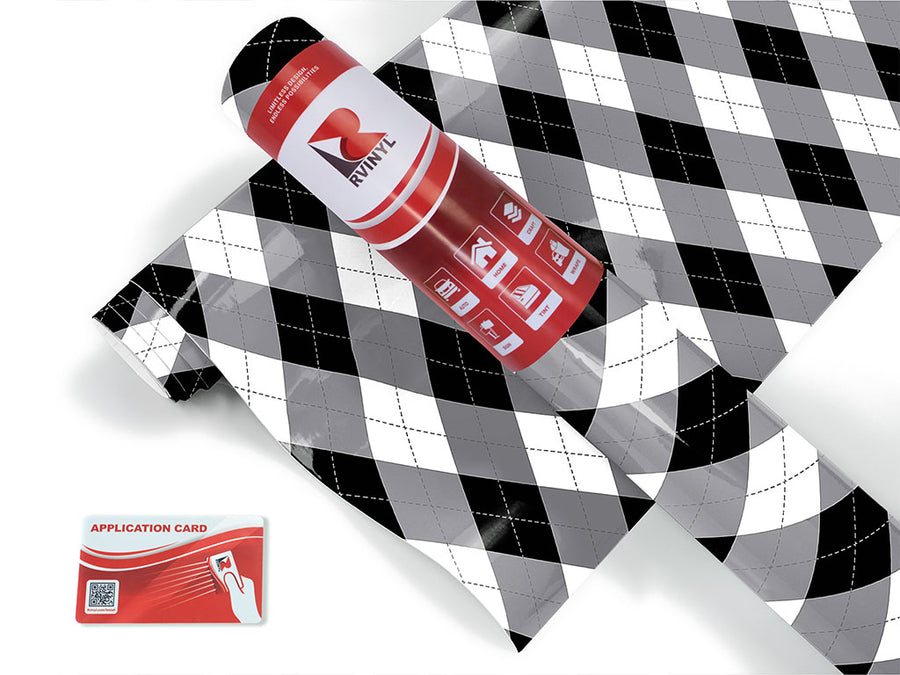 dark carbon argyle Craft Vinyl Roll