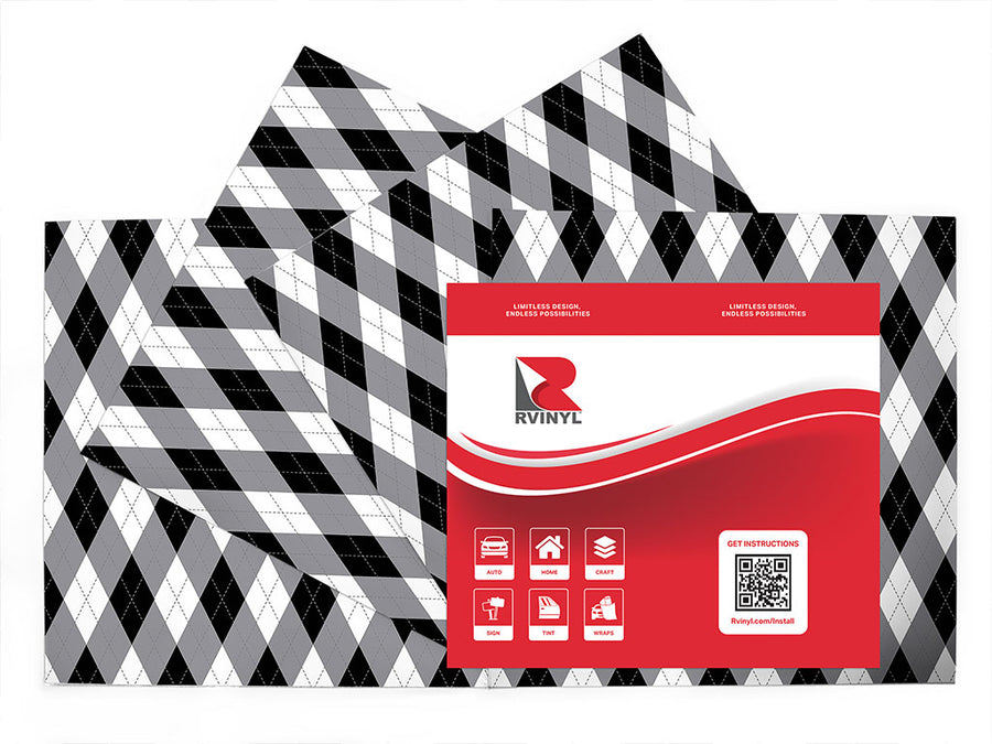 dark carbon argyle Craft Vinyl Sheet Pack