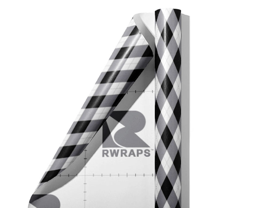 Dark Carbon Argyle Wrap Film Sheets~Rwraps Series 914 Dark Carbon Argyle Scrolled Sheet~3