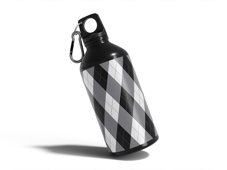 dark carbon argyle Water Bottle DIY Stickers