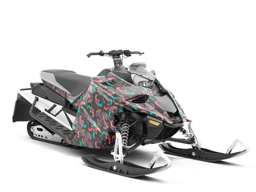 Dark Combat Art Deco Custom Wrapped Snowmobile