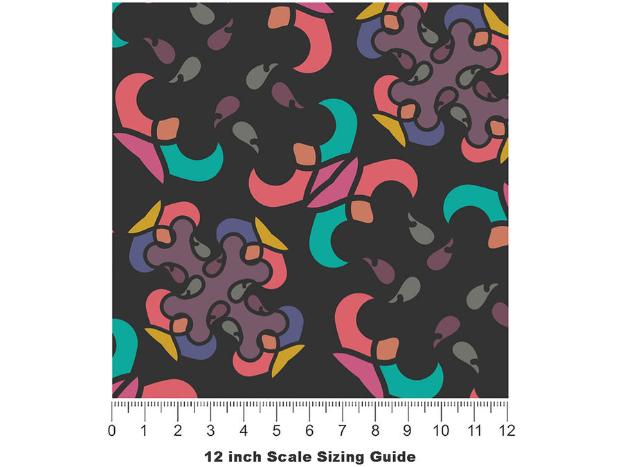 Dark Combat Art Deco Vinyl Film Pattern Size 12 inch Scale~Rwraps Dark Combat Art Deco Sizing Chart~2