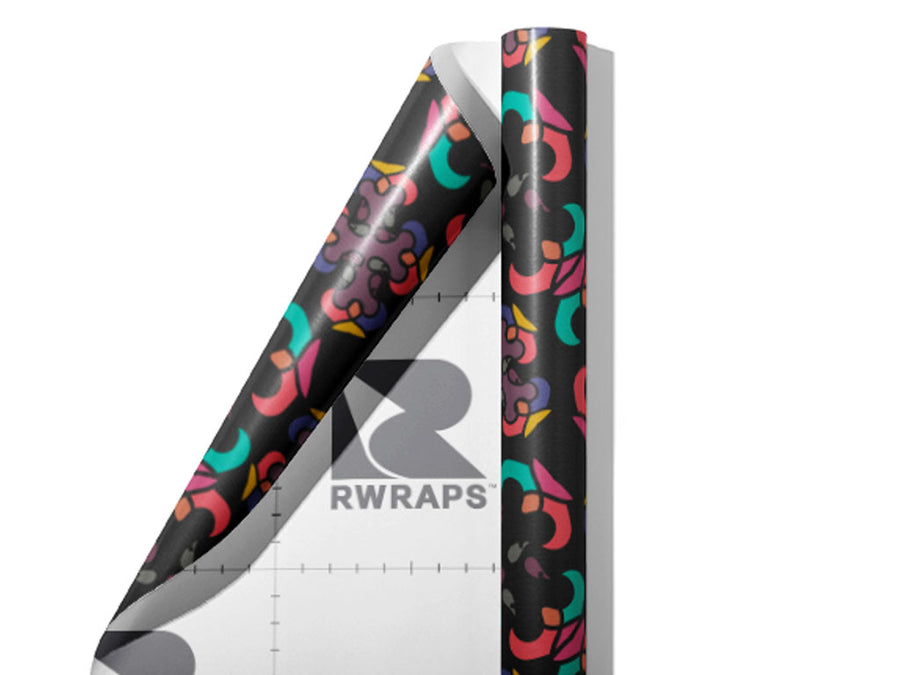 Dark Combat Art Deco Wrap Film Sheets~Rwraps Series 914 Dark Combat Art Deco Scrolled Sheet~3