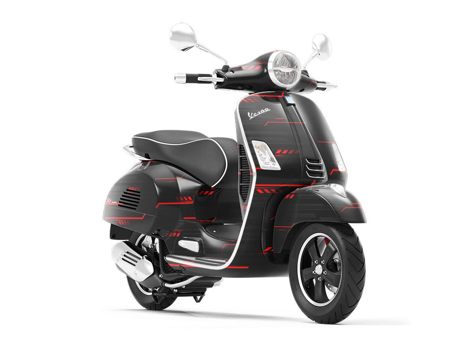 Dark Crimson Technology Vespa Scooter Wrap Film