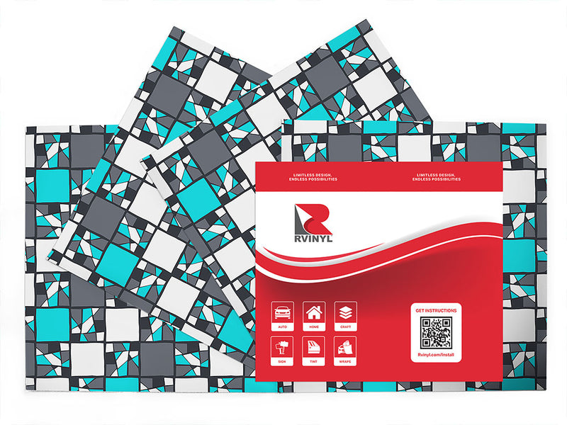 dark cyan mosaic Craft Vinyl Sheet Pack