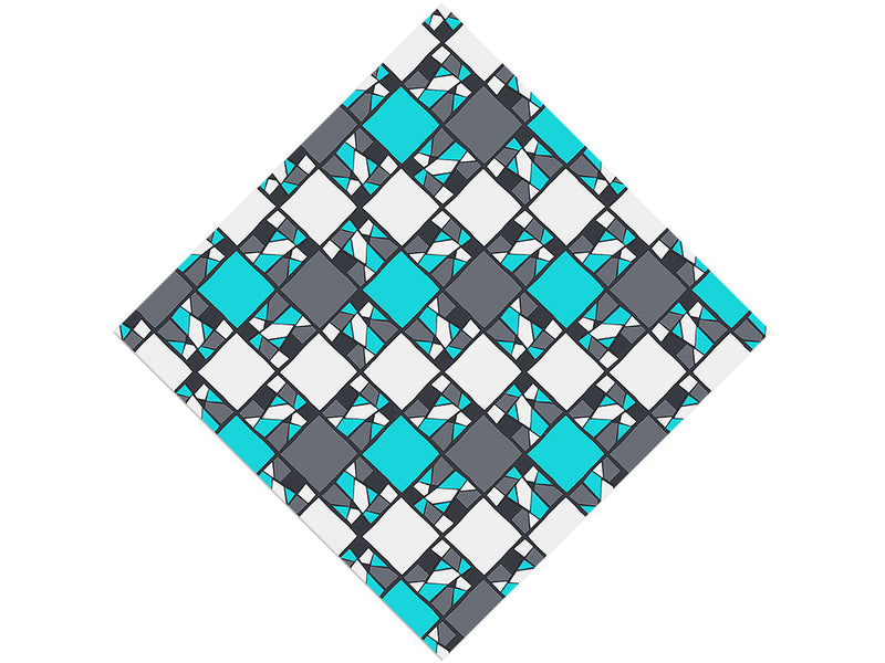 Dark Cyan Mosaic Vinyl Wrap Pattern