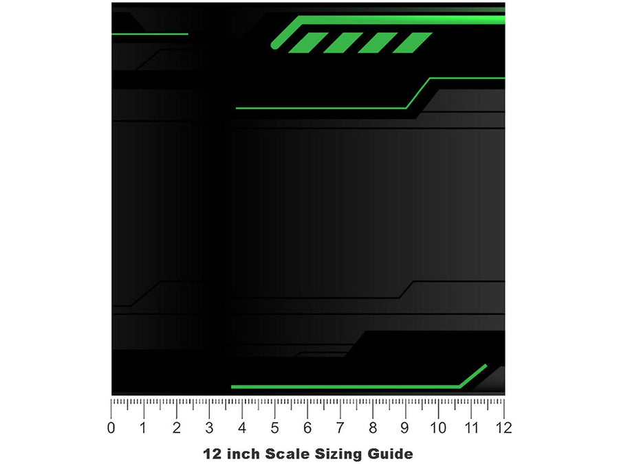 Dark Emerald Technology Vinyl Film Pattern Size 12 inch Scale~Rwraps Dark Emerald Technology Sizing Chart~3