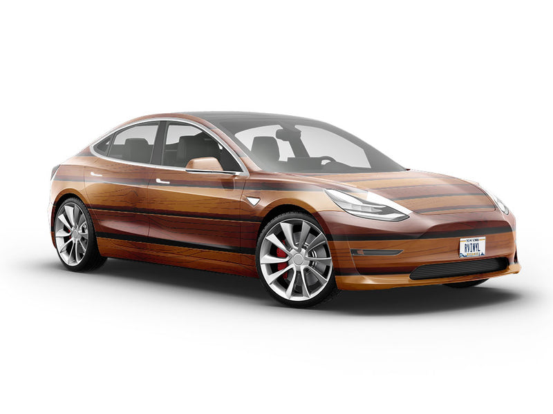 Dark Gradient Wood Plank Vehicle Vinyl Wrap