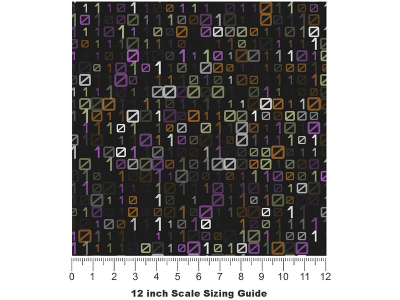 Dark Matrix Technology Vinyl Film Pattern Size 12 inch Scale~Rwraps Dark Matrix Technology Sizing Chart~3