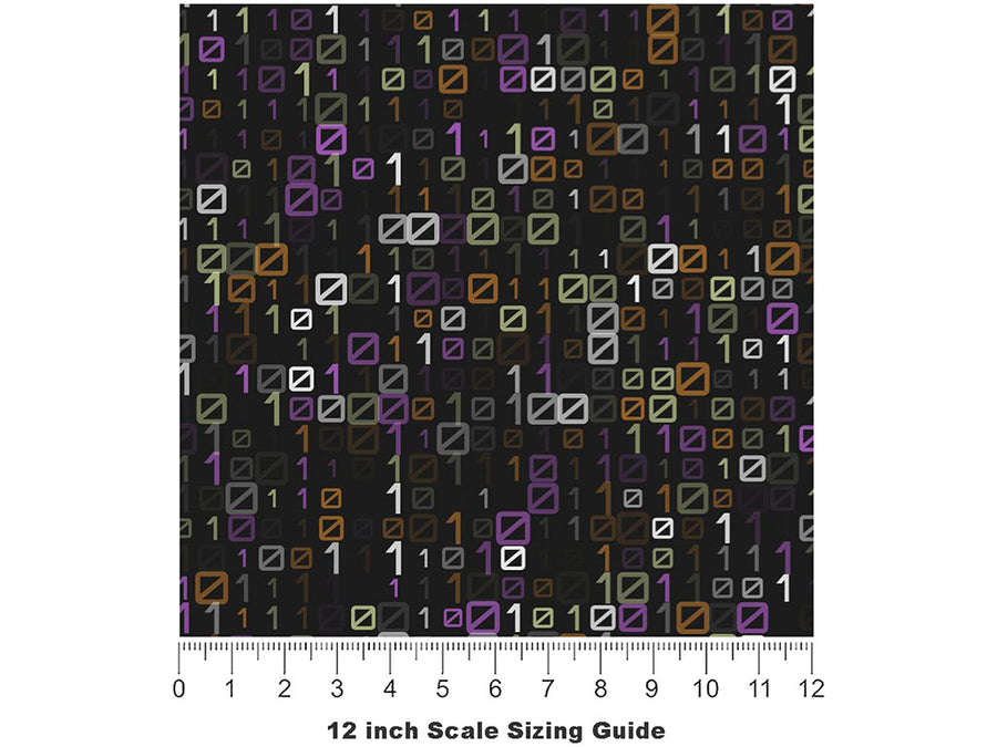 Dark Matrix Technology Vinyl Film Pattern Size 12 inch Scale~Rwraps Dark Matrix Technology Sizing Chart~3