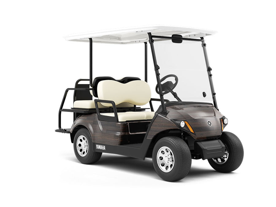 Dark Oak Wooden Parquet Wrapped Golf Cart