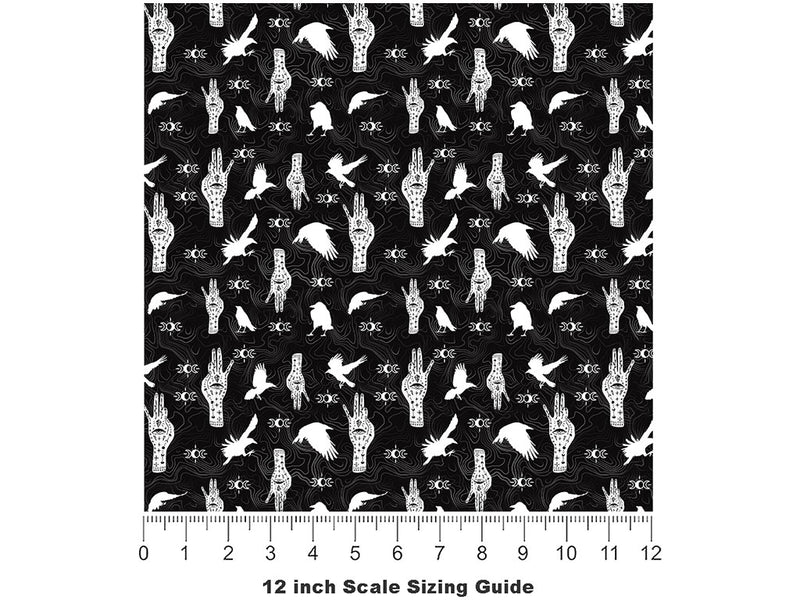 Dark Palmistry Horror Vinyl Film Pattern Size 12 inch Scale~Rwraps Dark Palmistry Horror Sizing Chart~2