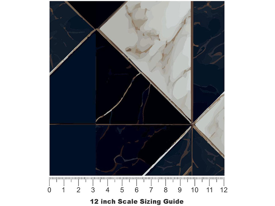 Dark Reflection Tile Vinyl Film Pattern Size 12 inch Scale~Rwraps Dark Reflection Tile Sizing Chart~3
