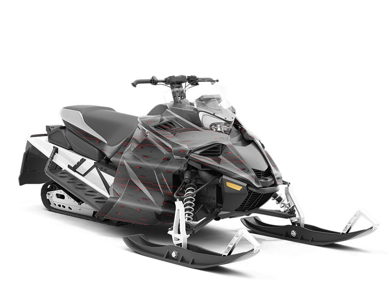Dark Scarlet Technology Custom Wrapped Snowmobile