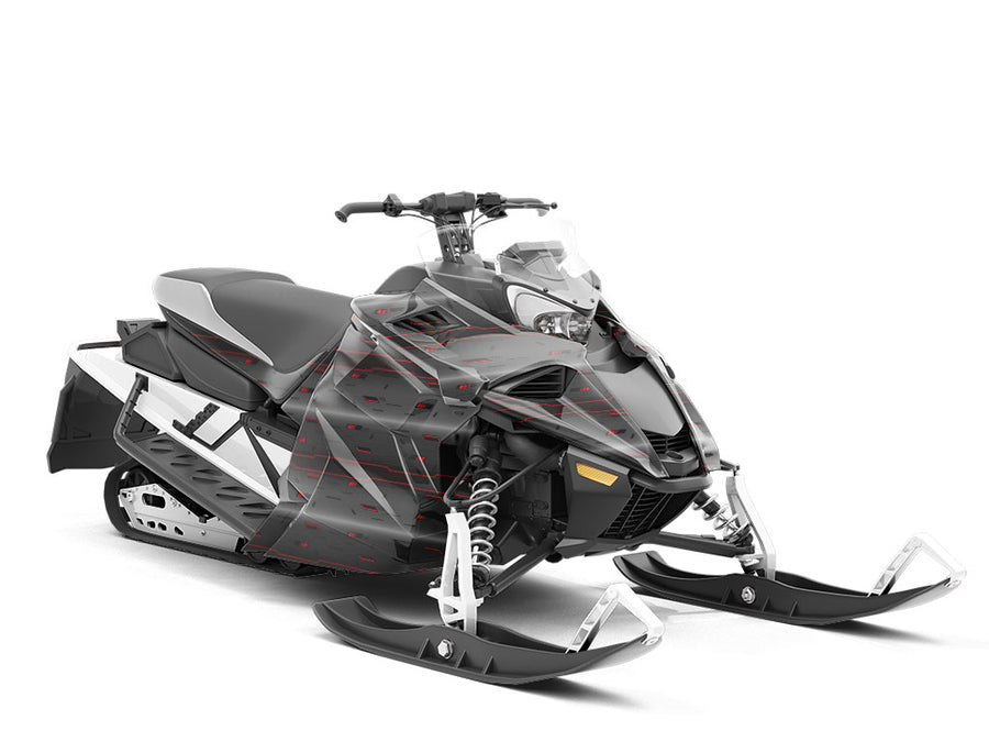 Dark Scarlet Technology Custom Wrapped Snowmobile