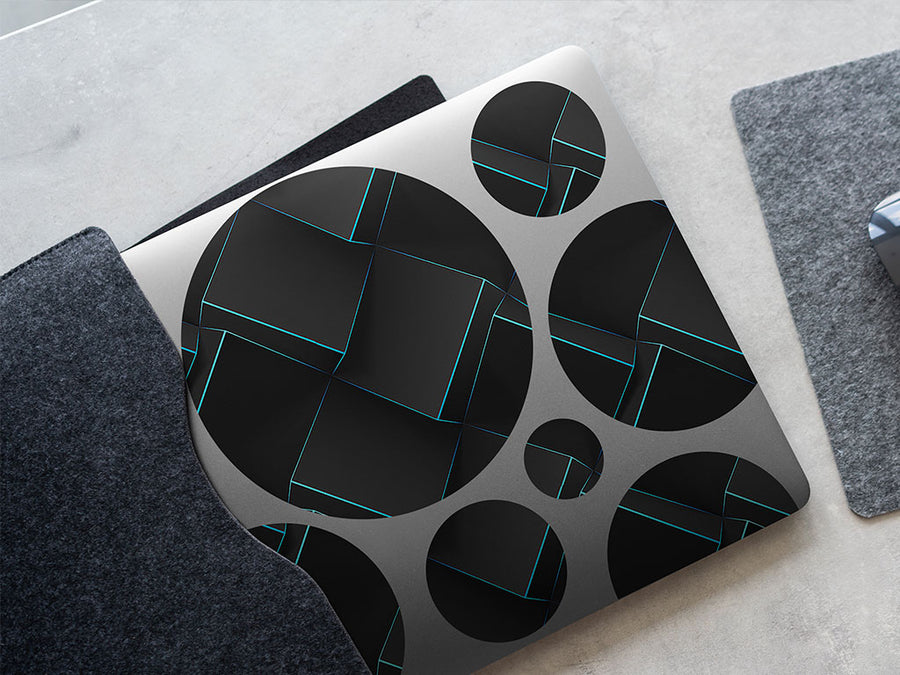 dark stairs optical illusion DIY Laptop Stickers