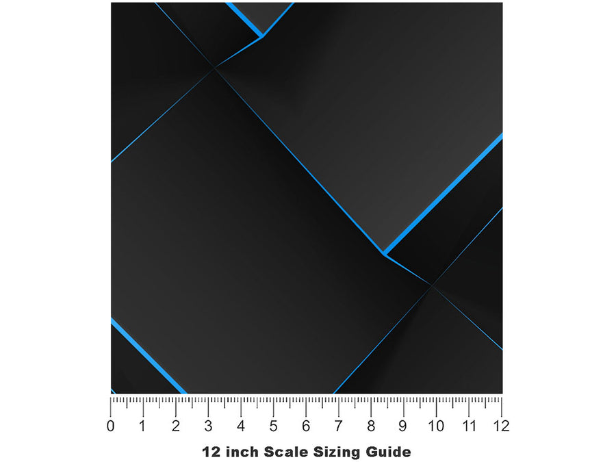 Dark Stairs Optical Illusion Vinyl Film Pattern Size 12 inch Scale~Rwraps Dark Stairs Optical Illusion Sizing Chart~2