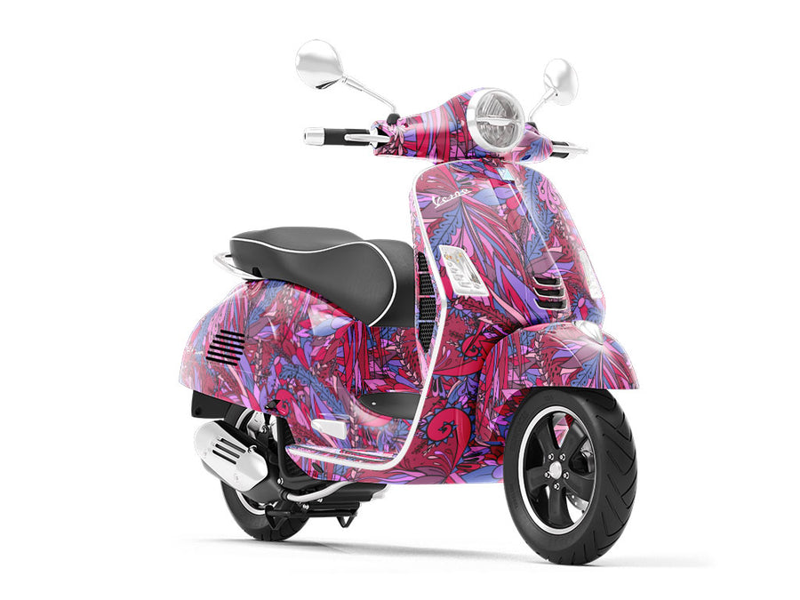 Dark Tango Floral Vespa Scooter Wrap Film