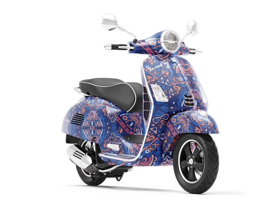 Darkened Snowflake Mandala Vespa Scooter Wrap Film