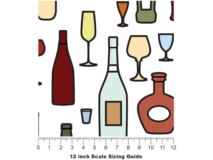 Day Cap Alcohol Vinyl Film Pattern Size 12 inch Scale~Rwraps Day Cap Alcohol Sizing Chart~2
