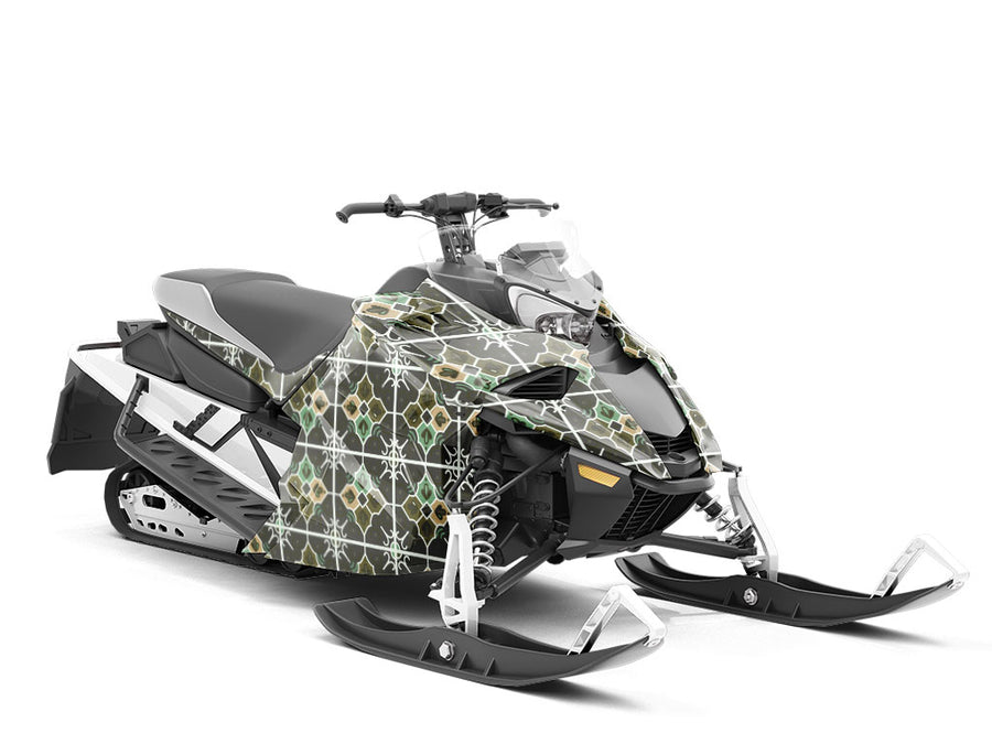 Daylily Tile Custom Wrapped Snowmobile