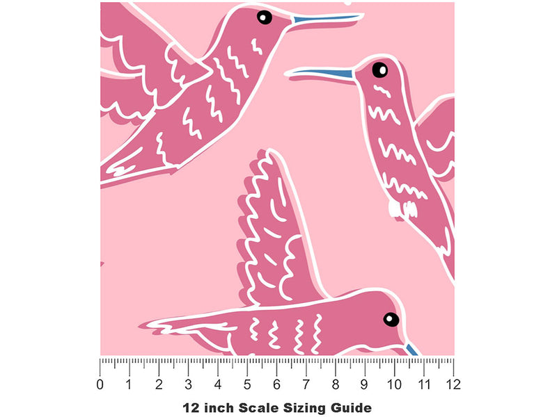 Daytime Delight Birds Vinyl Film Pattern Size 12 inch Scale~Rwraps Daytime Delight Birds Sizing Chart~2