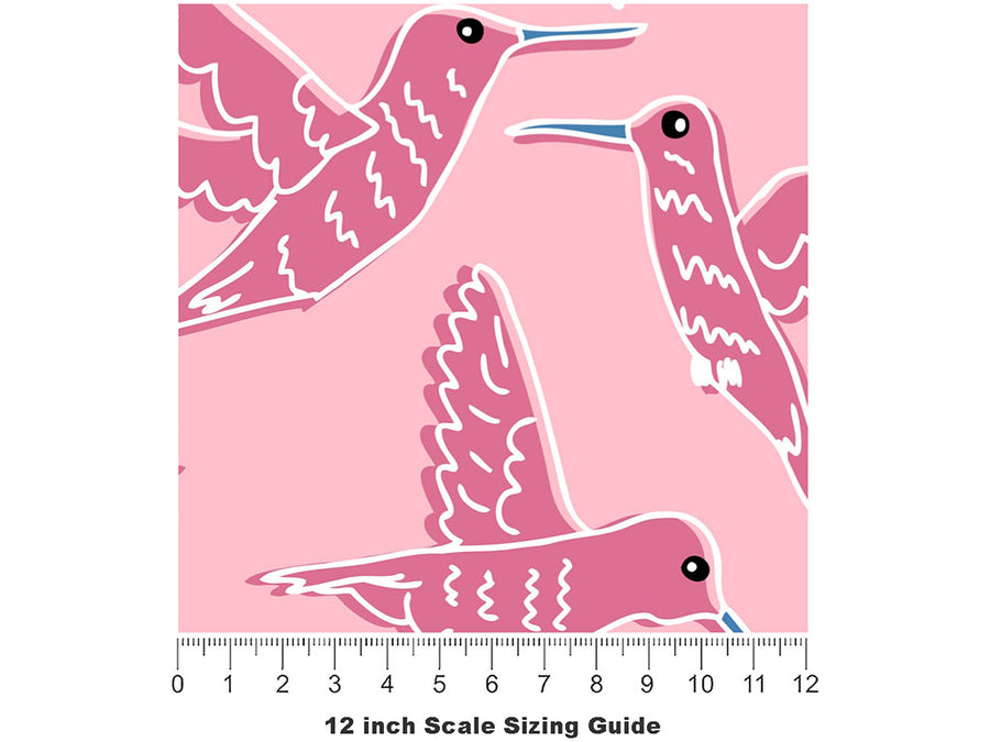 Daytime Delight Birds Vinyl Film Pattern Size 12 inch Scale~Rwraps Daytime Delight Birds Sizing Chart~2