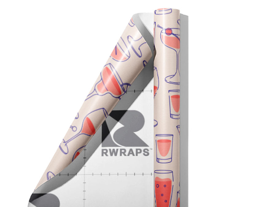 Daytime Rosé Alcohol Wrap Film Sheets~Rwraps Series 914 Daytime Rosé Alcohol Scrolled Sheet~3
