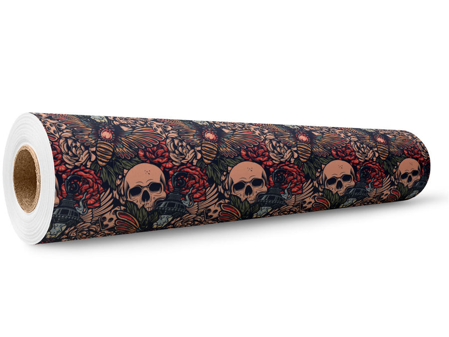 Death Moth Sticker Bomb Wrap Film Wholesale Roll~Rwraps Series 914 Digitally Printed Vinyl Roll~5