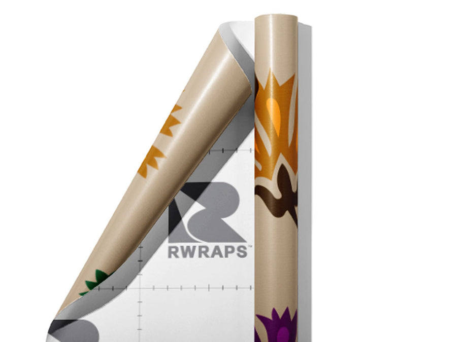 Deco Blossoms Floral Wrap Film Sheets~Rwraps Series 914 Deco Blossoms Floral Scrolled Sheet~3