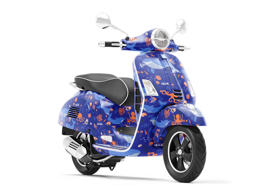 Deep Dive Marine Life Vespa Scooter Wrap Film
