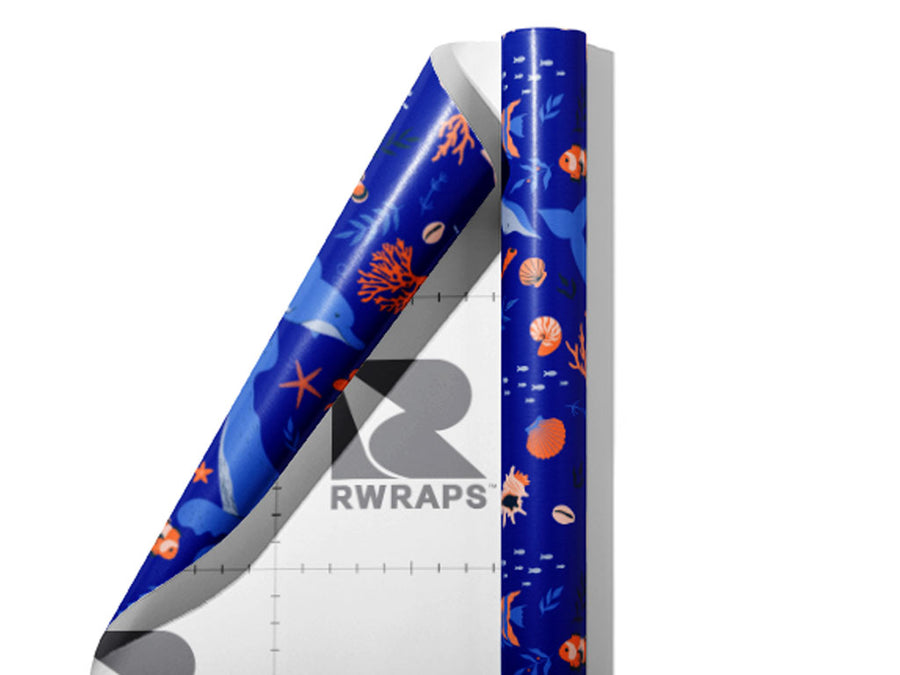 Deep Dive Marine Life Wrap Film Sheets~Rwraps Series 914 Deep Dive Marine Life Scrolled Sheet~3