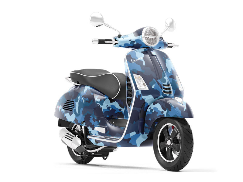 Deep Sea Camouflage Water Vespa Scooter Wrap Film