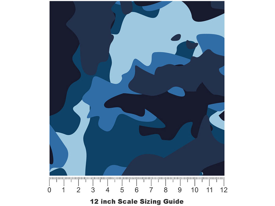 Deep Sea Camouflage Water Vinyl Film Pattern Size 12 inch Scale~Rwraps Deep Sea Camouflage Water Sizing Chart~2