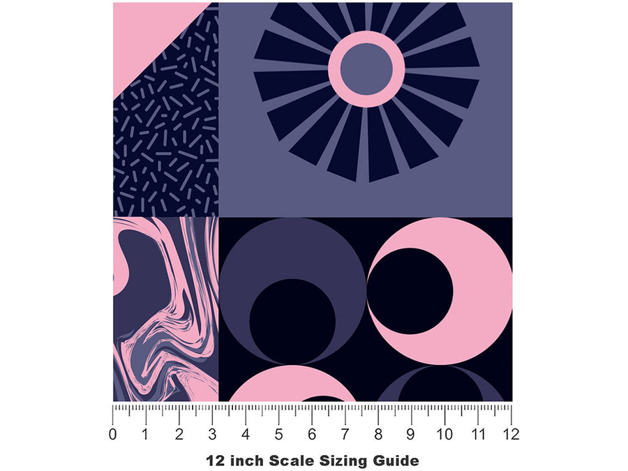 Deep Thoughts Mosaic Vinyl Film Pattern Size 12 inch Scale~Rwraps Deep Thoughts Mosaic Sizing Chart~2
