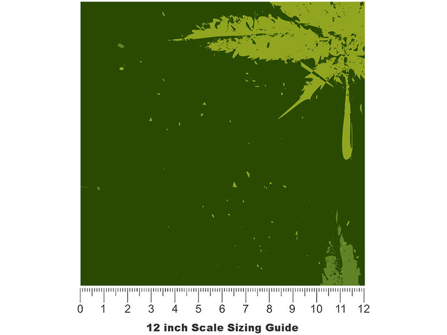 Devils Lettuce Cannabis Vinyl Film Pattern Size 12 inch Scale~Rwraps Devils Lettuce Cannabis Sizing Chart~2