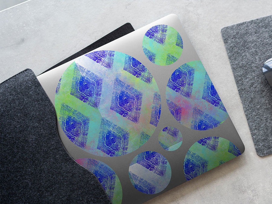 diamond ocean tie dye DIY Laptop Stickers