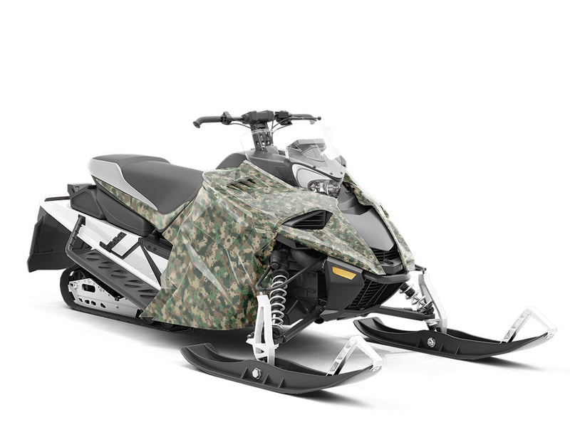 Digital Fabric Camouflage Custom Wrapped Snowmobile