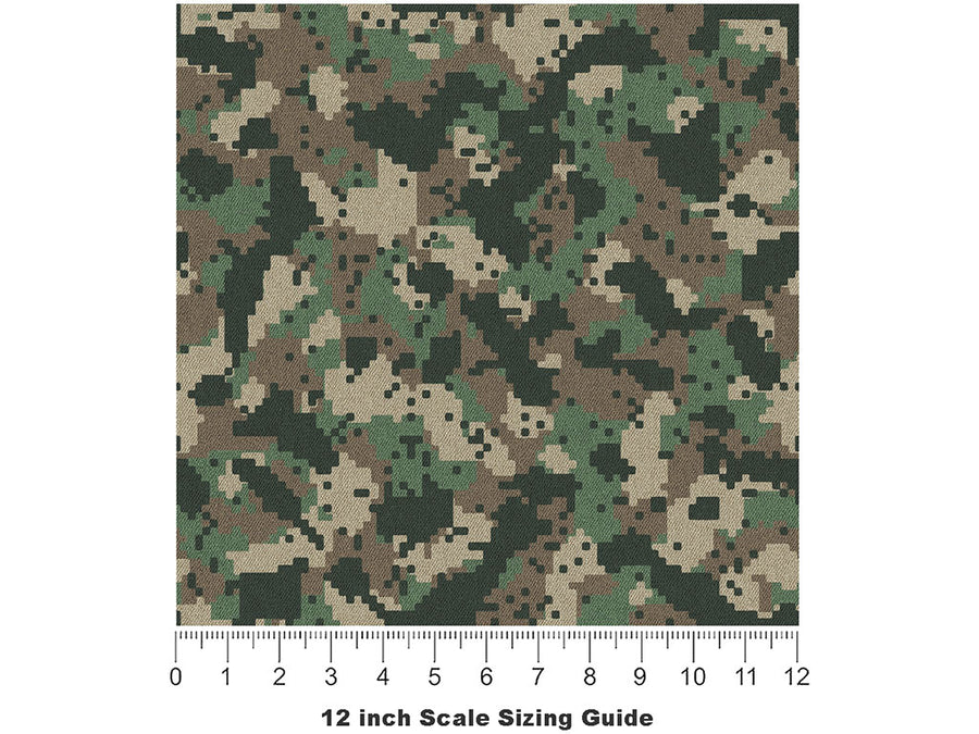 Digital Fabric Camouflage Vinyl Film Pattern Size 12 inch Scale~Rwraps Digital Fabric Camouflage Sizing Chart~3