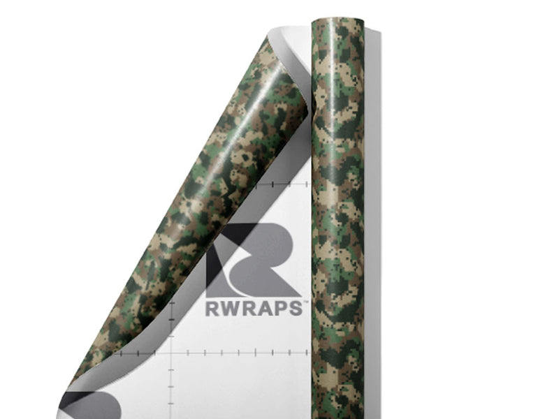 Digital Fabric Camouflage Wrap Film Sheets~Rwraps Series 914 Digital Fabric Camouflage Scrolled Sheet~3