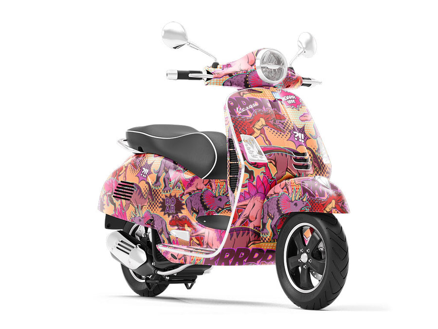 Dino Might Sticker Bomb Vespa Scooter Wrap Film