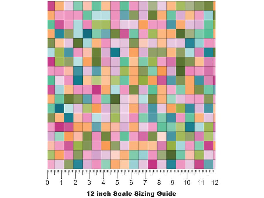 Disco Baby Pixel Vinyl Film Pattern Size 12 inch Scale~Rwraps Disco Baby Pixel Sizing Chart~2
