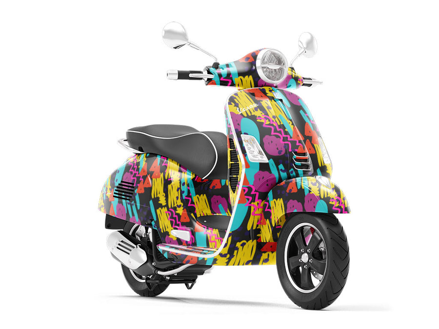 Disco Backfire Abstract Vespa Scooter Wrap Film