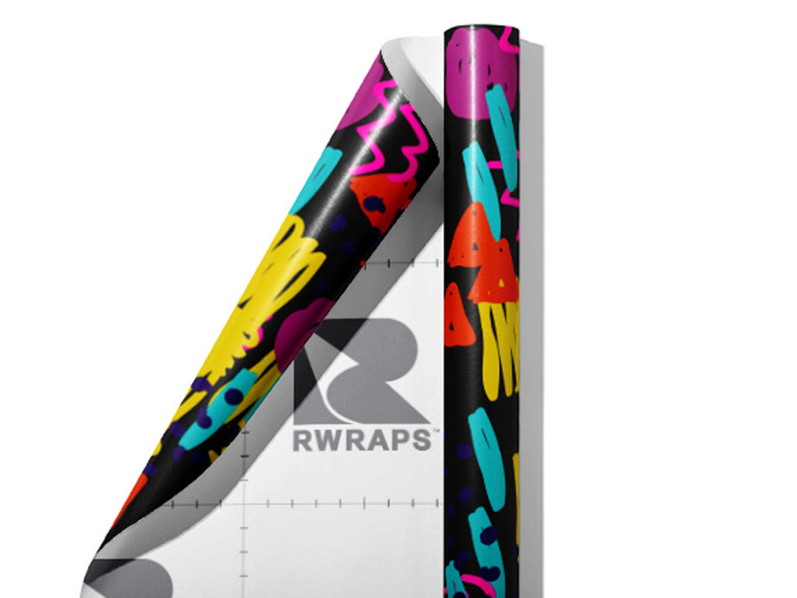 Disco Backfire Abstract Wrap Film Sheets~Rwraps Series 914 Disco Backfire Abstract Scrolled Sheet~3