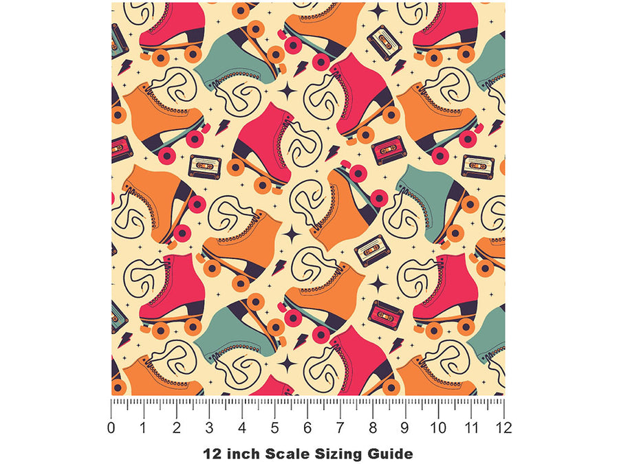 Disco Skate Sport Vinyl Film Pattern Size 12 inch Scale~Rwraps Disco Skate Sport Sizing Chart~2