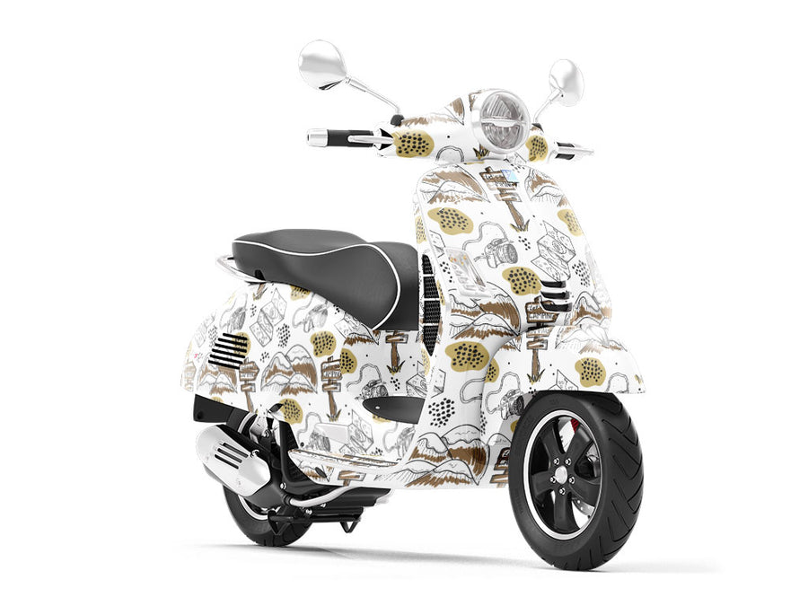 Distant Peaks Camping Vespa Scooter Wrap Film