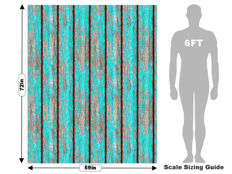 Distressed Aqua Wood Plank Vehicle Wrap Scale~Rwraps Series 914 Distressed Aqua Wood Plank Measurements~2