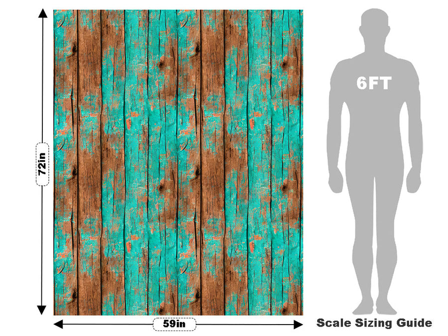 Distressed Aquamarine Wood Plank Vehicle Wrap Scale~Rwraps Series 914 Distressed Aquamarine Wood Plank Measurements~2